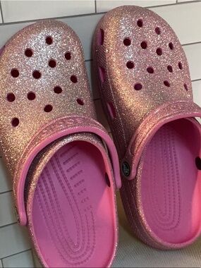 Glitter Crocs Eomen’s 11/Mens 9 - lightly worn